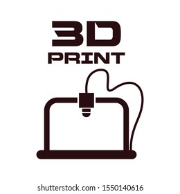 Cogwheel 3d printing solid icon. 3d printing mechanics vector illustration isolated on white. Gear 3d print process glyph style design, designed for web and app. Eps 10.