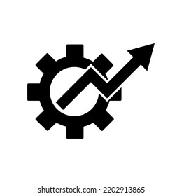 cogwheel with arrow up icon vector