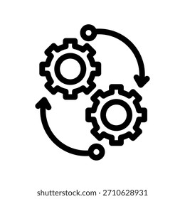 Rueda dentada de Inteligencia Artificial conjunto icono Vector