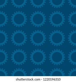 Cogwheel Background Seamless Blue