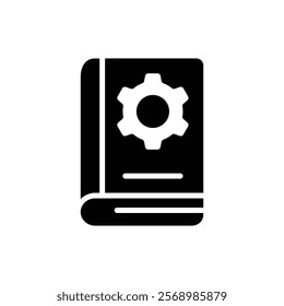 Cogwheel with book concept icon of setting manual in modern style