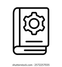 Cogwheel with book concept icon of setting manual in modern style