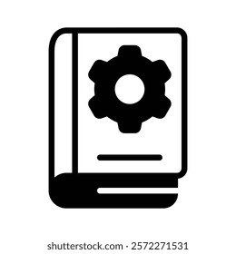 Cogwheel with book concept icon of setting manual in modern style