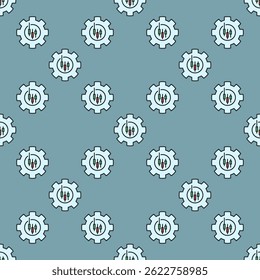 Cogwheel with candlestick chart vector trading settings concept colored seamless pattern