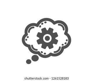 Cogwheel chat icon. Engineering tool sign. Cog gear symbol. Quality design element. Classic style icon. Vector