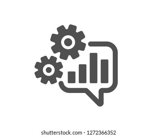 Cogwheel chat icon. Engineering tool sign. Cog gear symbol. Quality design element. Classic style icon. Vector