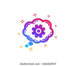 Cogwheel chat icon. Engineering tool sign. Cog gear symbol. Dynamic shapes. Gradient design cogwheel icon. Classic style. Vector