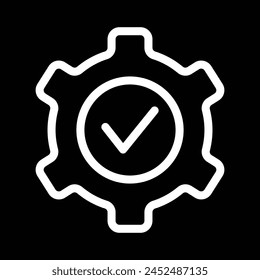 cogwheel check icon vector outline