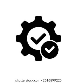Cogwheel with Checkmark for Process Complete