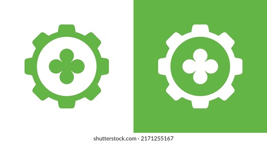 Symbol für das Cograd- und Kleeblatt, Symbol für das Zahnrad - Vektorsymbol