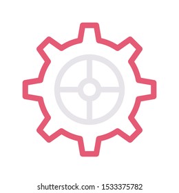 cogwheel color line vector icon