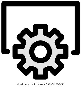 Cogwheel, Configuration System, Tools in Color Filled Outline Icon