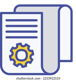 Cogwheel, content fully editable vector fill  icon

