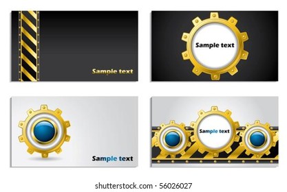 Cogwheel design business card set