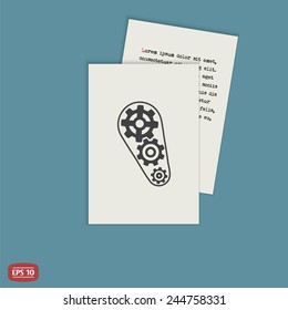 Cogwheel and development icon. Flat design style. Made vector illustration