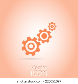 Cogwheel and development icon. Flat style. Made in vector