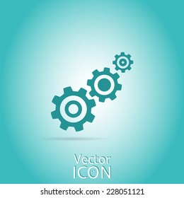 Cogwheel and development icon. Flat style. Made in vector