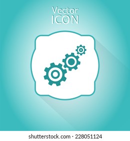 Cogwheel and development icon. Flat style. Made in vector