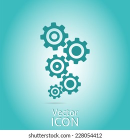 Cogwheel and development icon. Flat style. Made in vector