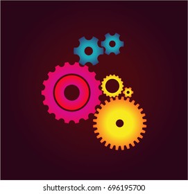 Cogwheel and development icon full color