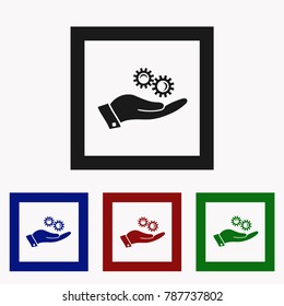 Cogwheel and development icon. Good team work icon