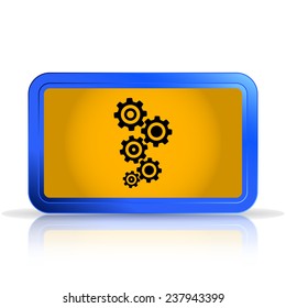 Cogwheel and development icon.  Isolated on white background. Specular reflection. Made vector illustration