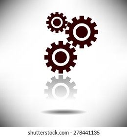 Cogwheel Development Icon on a Simple Background