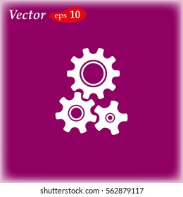 Cogwheel and development icon. web design style
