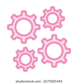 Cogwheel engineering duotone line icon, editable vector icon, pixel perfect, illustrator ai file