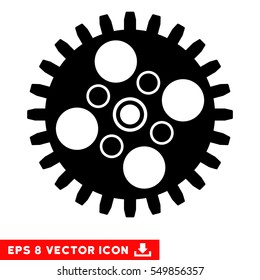 Cogwheel EPS vector icon. Illustration style is flat iconic black symbol on white background.