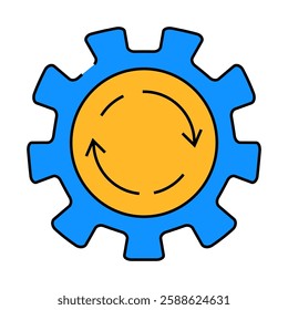cogwheel erp line icon vector. cogwheel erp sign. isolated symbol illustration