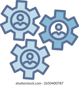 Cogwheel Filled Blue Tone Icon