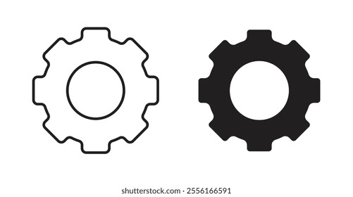 Cogwheel Filled flat icons set for apps and web ui designs.
