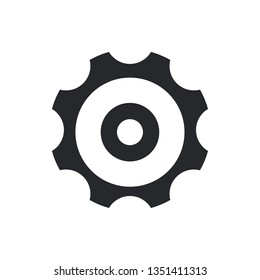 cogwheel flat vector icon