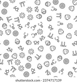 Cogwheel, Gear, Builders Tool, Cube Seamless Pattern. Perfect for web sites, postcards, wrappers, stores, shops