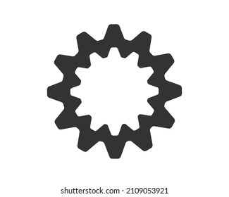 Cogwheel gear button icon. Vector illustration image. Isolated on white background.	