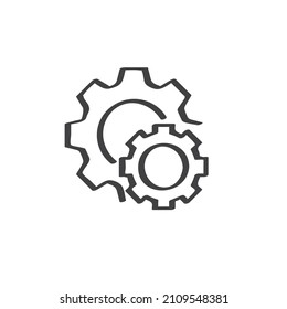 Icono de la línea de engranajes del volante. signo de estilo lineal para concepto móvil y diseño web. Preferencias icono vector de contorno de engranajes. Símbolo, ilustración del logotipo. Gráficos vectoriales