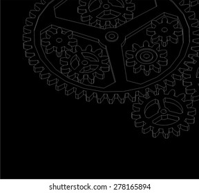 Cogwheel gear mechanism vector