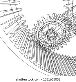 Cogwheel gear mechanism vector background