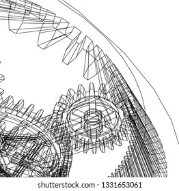 Cogwheel gear mechanism vector background