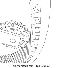 Cogwheel gear mechanism vector background