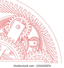 Cogwheel gear mechanism vector background