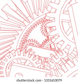 Cogwheel gear mechanism vector background