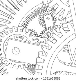 Cogwheel gear mechanism vector background