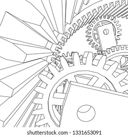 Cogwheel gear mechanism vector background