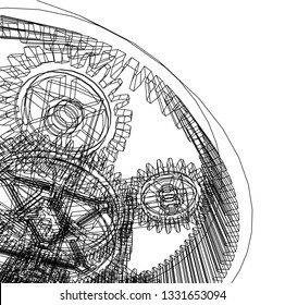 Cogwheel gear mechanism vector background