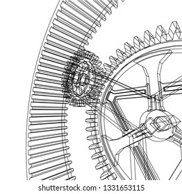 Cogwheel gear mechanism vector background