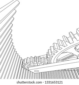 Cogwheel gear mechanism vector background