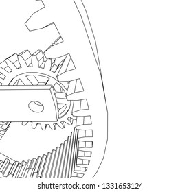 Cogwheel gear mechanism vector background