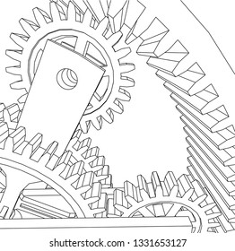 Cogwheel gear mechanism vector background